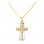 Χρυσός σταυρός Fashion K9 με αλυσίδα