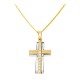 Χρυσός σταυρός Fashion K9 με αλυσίδα