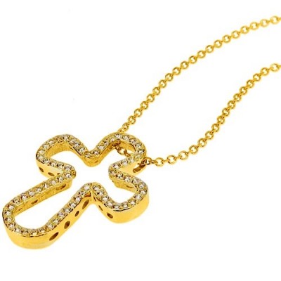 Χρυσός  σταυρός Κ14 με αλυσίδα