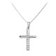 Λευκόχρυσος  σταυρός Fashion K9 με αλυσίδα