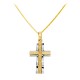 Χρυσός σταυρός Fashion K9 με αλυσίδα