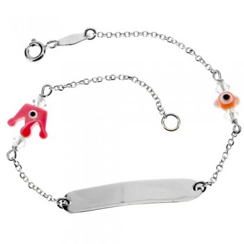 Λευκόχρυσο παιδικό βραχιόλι ταυτότητα Κ14