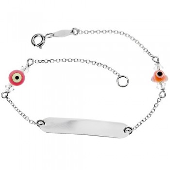 Λευκόχρυσο παιδικό βραχιόλι ταυτότητα Κ14