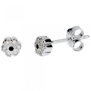 Λευκόχρυσα σκουλαρίκια Κ14 με ζιργκόν