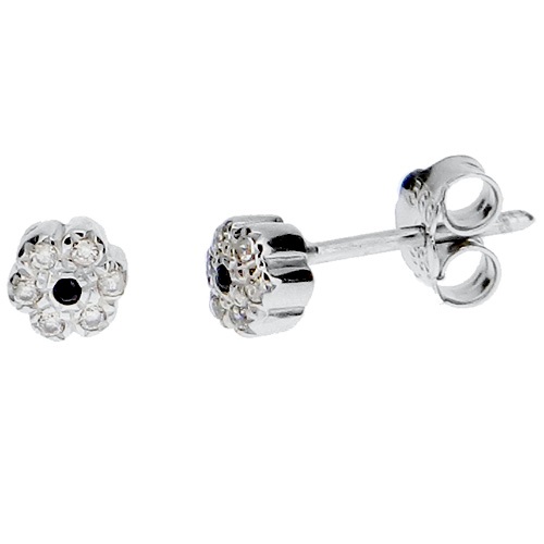 Λευκόχρυσα σκουλαρίκια Κ14 με ζιργκόν