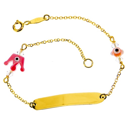 Χρυσό παιδικό βραχιόλι ταυτότητα Κ14