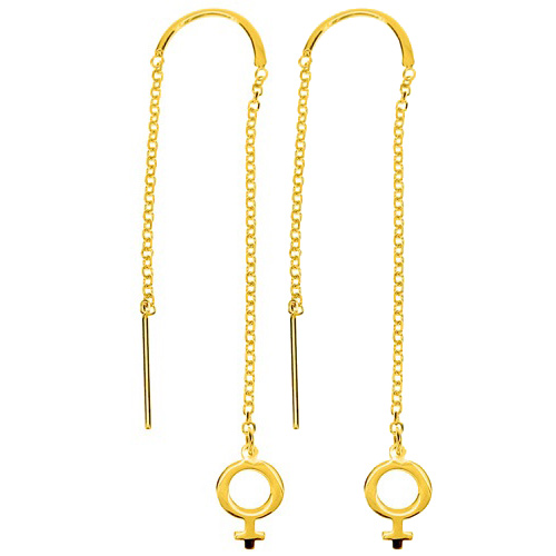 Χρυσά κρεμαστά σκουλαρίκια  Κ14