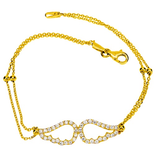 Χρυσό βραχιόλι Κ14 με ζιργκόν