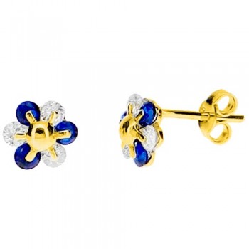 Χρυσά σκουλαρίκια Κ14 με ζιργκόν