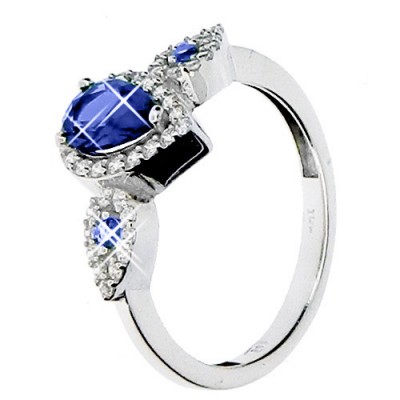 Λευκόχρυσο δαχτυλίδι Κ14 με ζιργκόν