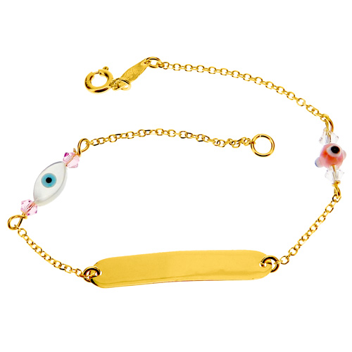 Χρυσό παιδικό βραχιόλι ταυτότητα Κ14