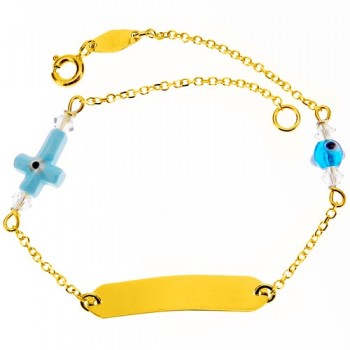 Χρυσό παιδικό βραχιόλι ταυτότητα Κ14