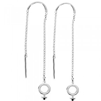 Λευκόχρυσα κρεμαστά σκουλαρίκια Κ14