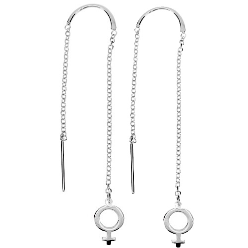 Λευκόχρυσα κρεμαστά σκουλαρίκια Κ14