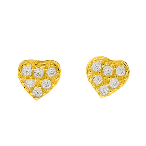 Χρυσά σκουλαρίκια Κ14 με ζιργκόν