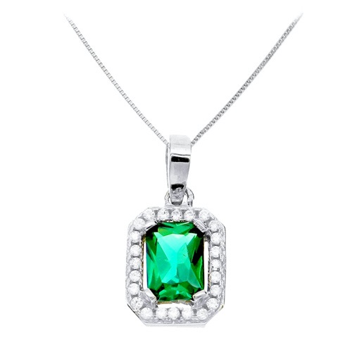 Λευκόχρυσο μενταγιόν Κ14 με αλυσίδα