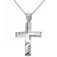 Λευκόχρυσος βαπτιστικός σταυρός Κ14 με την αλυσίδα του
