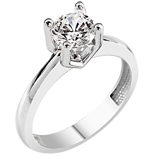 Λευκόχρυσο δαχτυλίδι μονόπετρο Κ9