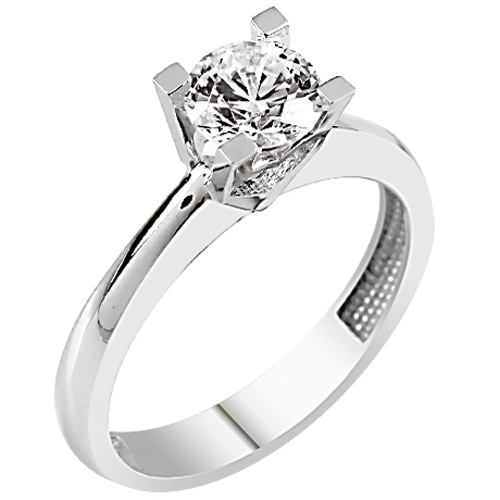 Λευκόχρυσο δαχτυλίδι μονόπετρο Κ9