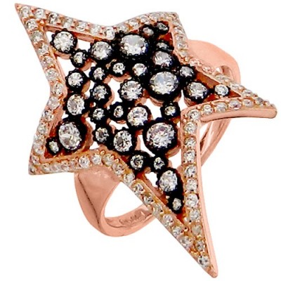 Ασημένιο δαχτυλίδι 925 σε ροζ χρώμα με ζιργκόν