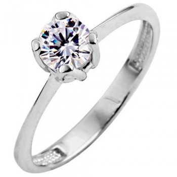 Λευκόχρυσο δαχτυλίδι μονόπετρο Κ9