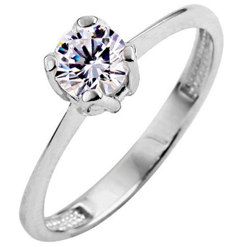 Λευκόχρυσο δαχτυλίδι μονόπετρο Κ9