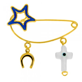 Χρυσή παραμάνα Κ9 με σμάλτο