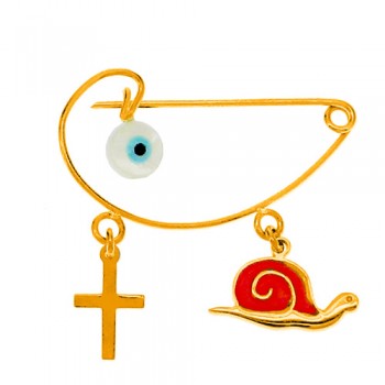 Χρυσή παραμάνα Κ9 με σμάλτο