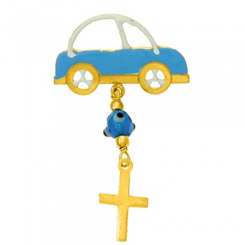 Χρυσή παραμάνα Κ9 με σμάλτο