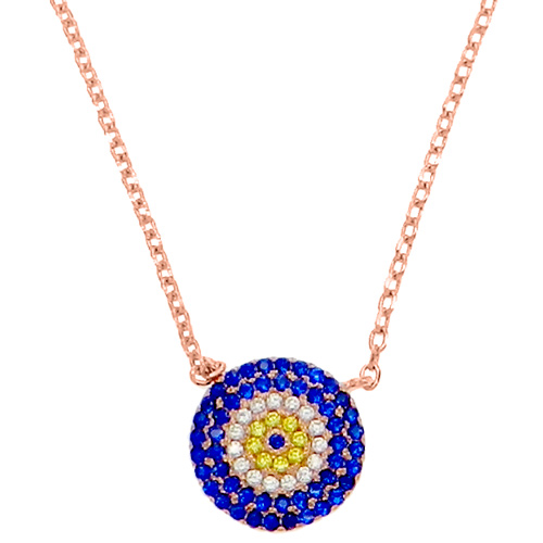 Ασημένιο κολιέ 925 σε ροζ χρώμα