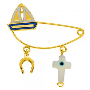 Χρυσή παραμάνα Κ9 με σμάλτο