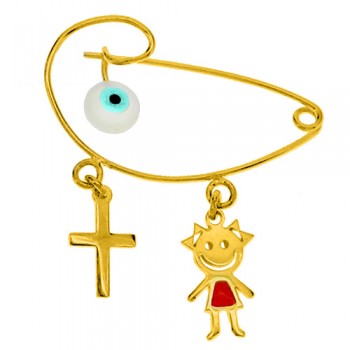 Χρυσή παραμάνα Κ9 με σμάλτο