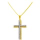 Χρυσός σταυρός Fashion K14 με αλυσίδα