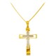 Χρυσός σταυρός Fashion K14 με αλυσίδα