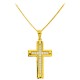 Χρυσός σταυρός Fashion K14 με αλυσίδα