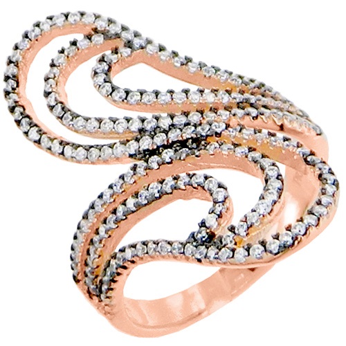 Ασημένιο δαχτυλίδι 925 σε ροζ χρώμα με ζιργκόν