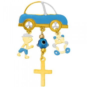 Χρυσή παραμάνα Κ9 με σμάλτο