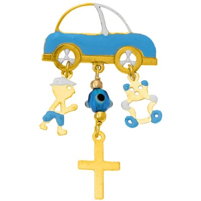 Χρυσή παραμάνα Κ9 με σμάλτο