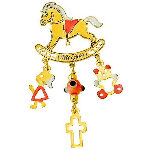 Χρυσή παραμάνα Κ9 με σμάλτο