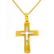 Χρυσός βαπτιστικός σταυρός Κ14 με αλυσίδα