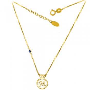 Χρυσό κολιέ μονόγραμμα Κ9