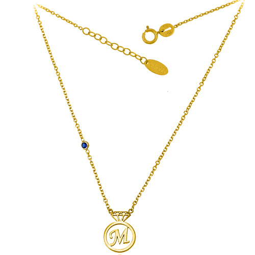 Χρυσό κολιέ μονόγραμμα Κ9