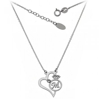 Λευκόχρυσο κολιέ "μονόγραμμα" Κ9