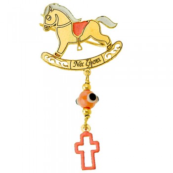 Χρυσή παραμάνα Κ9 με σμάλτο