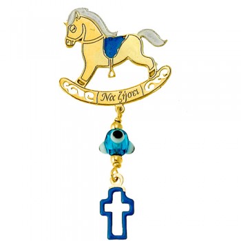 Χρυσή παραμάνα Κ9 με σμάλτο