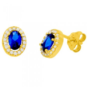 Χρυσά σκουλαρίκια Κ14 με ζιργκόν