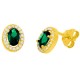 Χρυσά σκουλαρίκια Κ14 με ζιργκόν
