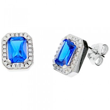 Λευκόχρυσα σκουλαρίκια Κ14 με ζιργκόν