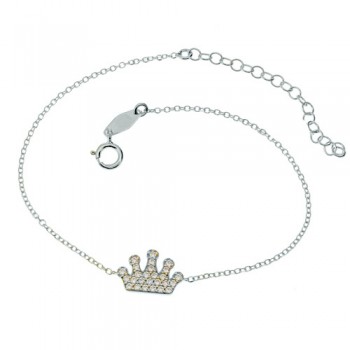 Λευκόχρυσο βραχιόλι Κ14 με ζιργκόν