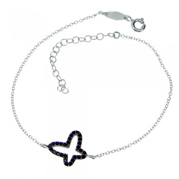 Λευκόχρυσο βραχιόλι Κ14 με ζιργκόν